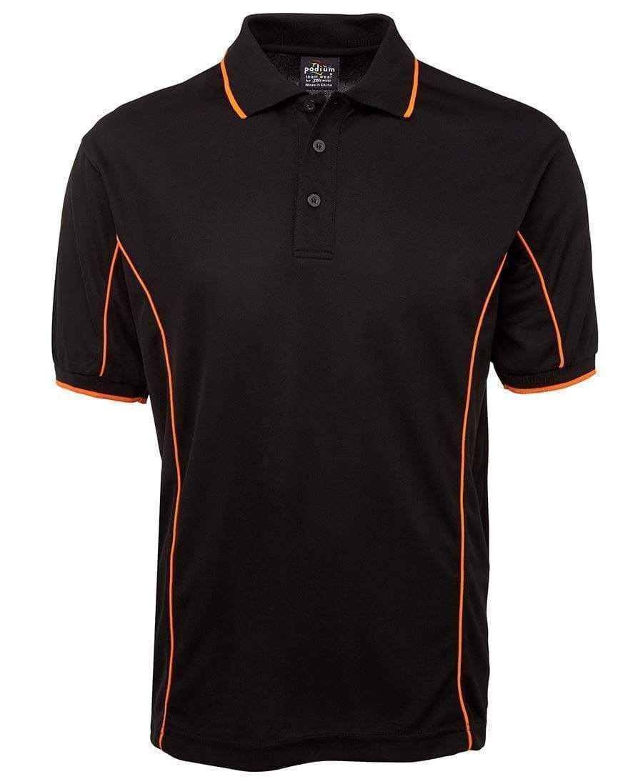 Jb's Wear Casual Wear Black/Orange / S JB'S Short Sleeve Piping Polo 7PIP